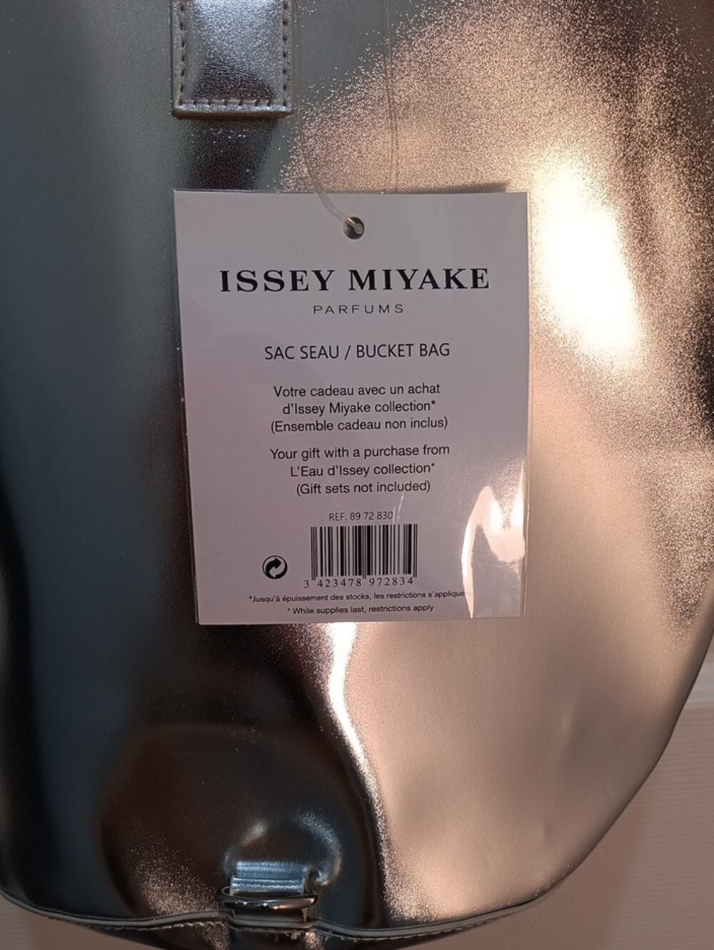 Issey Miyake Silver Metallic Tote with Removable Strap - Picture 2 of 6